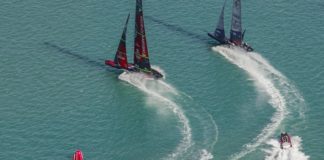 17/12/20 - Auckland (NZL) 36th America’s Cup presented by Prada Race Day 1 Emirates Team New Zealand, New York Yacht Club American Magic