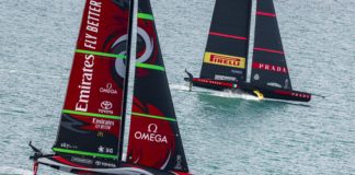 36th America’s Cup presented by Prada Race Day 3 Emirates Team New Zealand, Luna Rossa Prada Pirelli Team