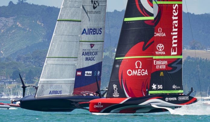 36th America’s Cup presented by PRADA PRADA Cup 2021 36th America’s Cup presented by PRADA PRADA Cup 2021 - Training Day 2 New York Yacht Club American Magic, Emirates Team New Zealand