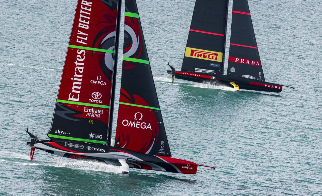 36th America’s Cup presented by Prada Race Day 3 Emirates Team New Zealand, Luna Rossa Prada Pirelli Team